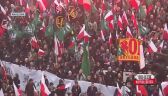 Flags of ONR and "Forza Nuova" on the path of nationalists in Warsaw