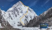 Trasa, jaką pokonał Bargiel zjeżdżając z K2