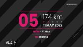 Trasa 5. etapu Giro d&#039;Italia 2022: Catania - Messyna